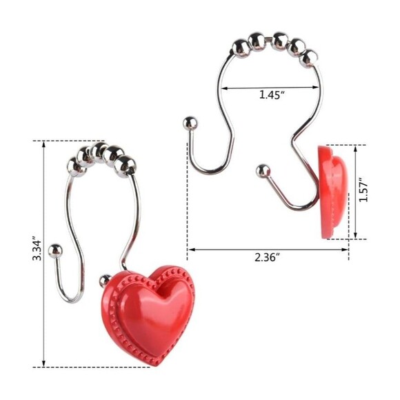 12 pieces heart shower curtain hooks - Picture 4 of 5